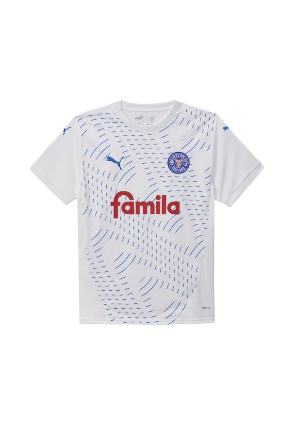 Puma - Młodzieżowa koszulka wyjazdowa Holstein Kiel 24/25 PUMA White Ignite Blue. Kolor: niebieski, wielokolorowy, biały. Sport: piłka nożna