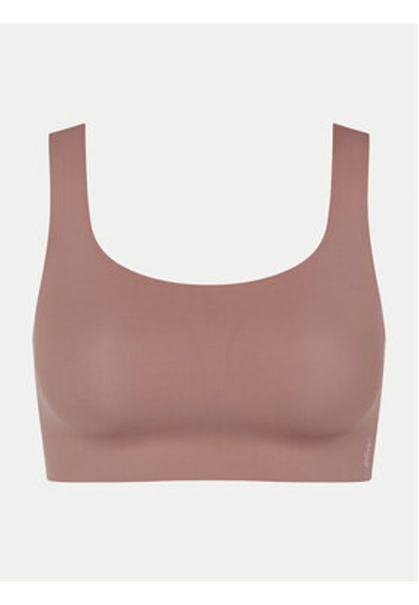 Sloggi Biustonosz top Zero Feel 10217786 Brązowy. Kolor: brązowy. Materiał: syntetyk