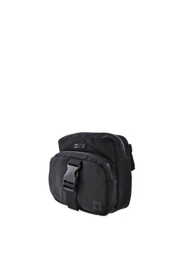 Big Star Accessories - Torba damska Big Star, materiał tekstylny w czarnym kolorze z kompaktową konstrukcją regulowanym paskiem z klamrą oraz zamykanymi kieszeniami na zame. Kolor: czarny. Styl: casual, elegancki