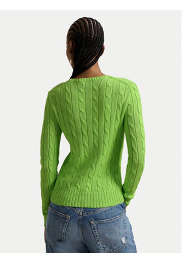 Polo Ralph Lauren Sweter 211971869504 Zielony Slim Fit. Typ kołnierza: polo. Kolor: zielony. Materiał: bawełna