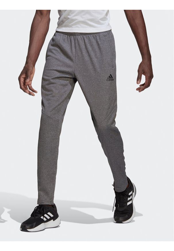Adidas - Spodnie dresowe adidas. Kolor: szary. Materiał: syntetyk, dresówka