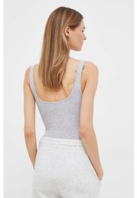 Hugo - HUGO body kolor szary gładki. Kolor: szary. Materiał: bawełna, materiał. Wzór: gładki #3