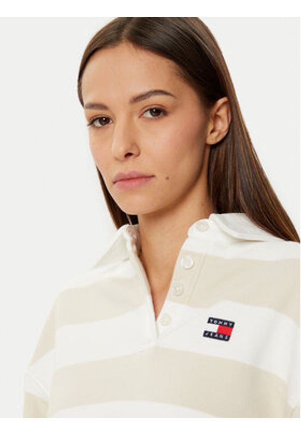 Tommy Jeans Bluza DW0DW19409 Beżowy Relaxed Fit. Kolor: beżowy. Materiał: bawełna