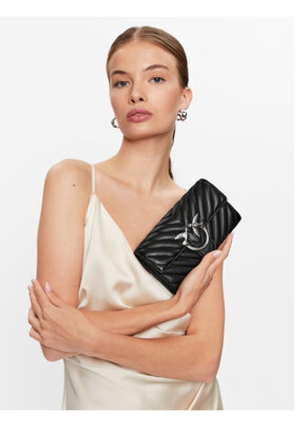 Pinko Torebka Love One Wallet C PE 23 PLTT 100062 A0GK Czarny. Kolor: czarny. Materiał: skórzane