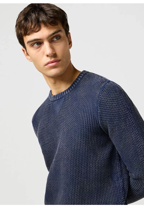 Wrangler - WRANGLER MĘSKA SWETER WRANGLER CREWNECK SWEATER NAVY 112364288