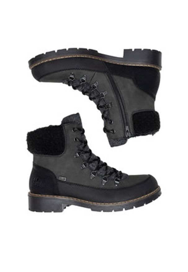 Rieker Botki Y9101-45 Szary. Kolor: szary. Materiał: materiał