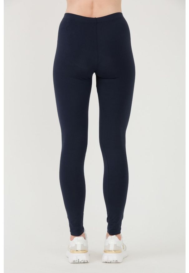 EA7 Emporio Armani - EA7 Granatowe damskie legginsy z małym logo, Rozmiar S. Kolor: niebieski