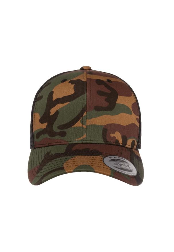 FLEXFIT - YP Classics Retro Camo Trucker Cap. Kolor: szary, wielokolorowy, czarny. Styl: retro