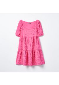 Mohito - Sukienka mini z falbanami - Pink. Długość: mini #1
