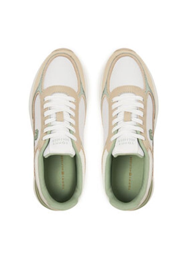 TOMMY HILFIGER - Tommy Hilfiger Sneakersy FW0FW08472 Biały. Kolor: biały. Materiał: skóra