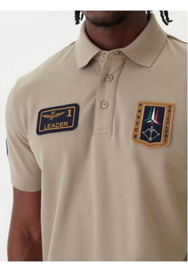 Aeronautica Militare Polo 261PO1927UP00191 Beżowy Regular Fit. Typ kołnierza: polo. Kolor: beżowy. Materiał: bawełna