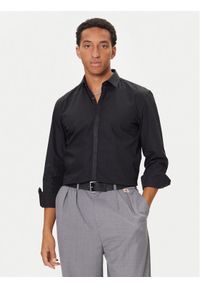 Hugo - HUGO Koszula Keidi 50549775 Czarny Slim Fit. Kolor: czarny. Materiał: bawełna #1