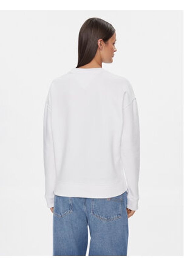 Tommy Jeans Bluza Graphic Flag DW0DW17328 Biały Boxy Fit. Kolor: biały. Materiał: bawełna