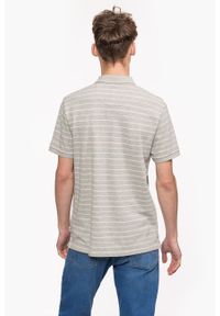 Wrangler - WRANGLER FINE STRIPE POLO MĘSKA KOSZULKA POLO MID GREY MEL W7C16KA37. Typ kołnierza: polo #3