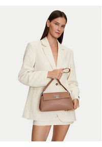 Calvin Klein Torebka Ck Push Shoulder Bag K60K612143 Brązowy. Kolor: brązowy. Materiał: skórzane