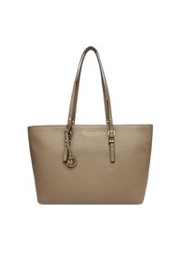 MICHAEL Michael Kors Torebka Quinn 30T5GQNT9L Beżowy. Kolor: beżowy. Materiał: skórzane