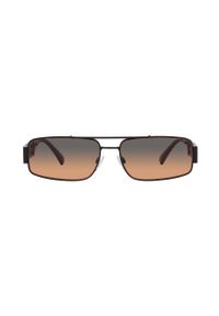 VERSACE - Versace okulary przeciwsłoneczne męskie kolor czarny. Kształt: prostokątne. Kolor: czarny #7