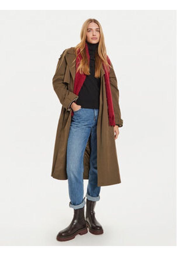 Pepe Jeans Trencz Bianca PL402446 Zielony Regular Fit. Kolor: zielony. Materiał: bawełna, syntetyk