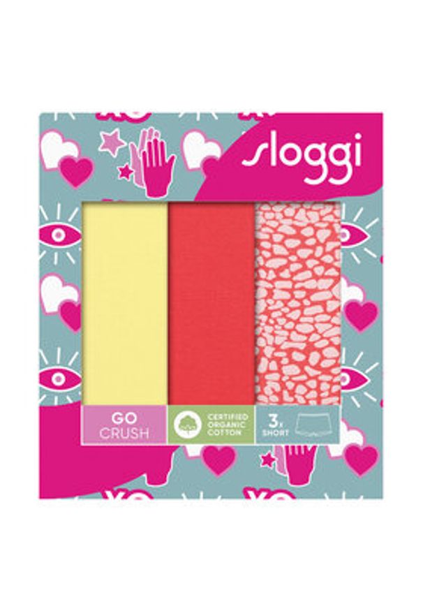 Sloggi Komplet 3 par bokserek Go Crush 10219652 Kolorowy. Materiał: bawełna. Wzór: kolorowy