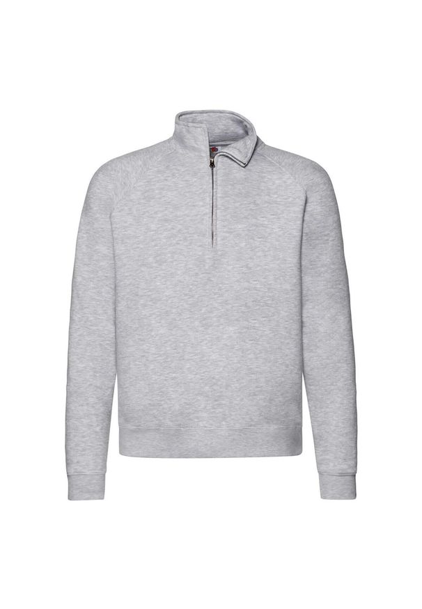 FRUIT OF THE LOOM - Bluza Męska Premium Plain Quarter Zip Raglan. Kolor: szary. Długość rękawa: raglanowy rękaw
