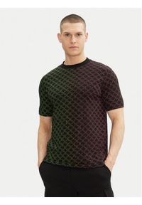 Karl Lagerfeld - KARL LAGERFELD T-Shirt 755403 552235 Czarny Regular Fit. Typ kołnierza: dekolt w karo. Kolor: czarny. Materiał: bawełna