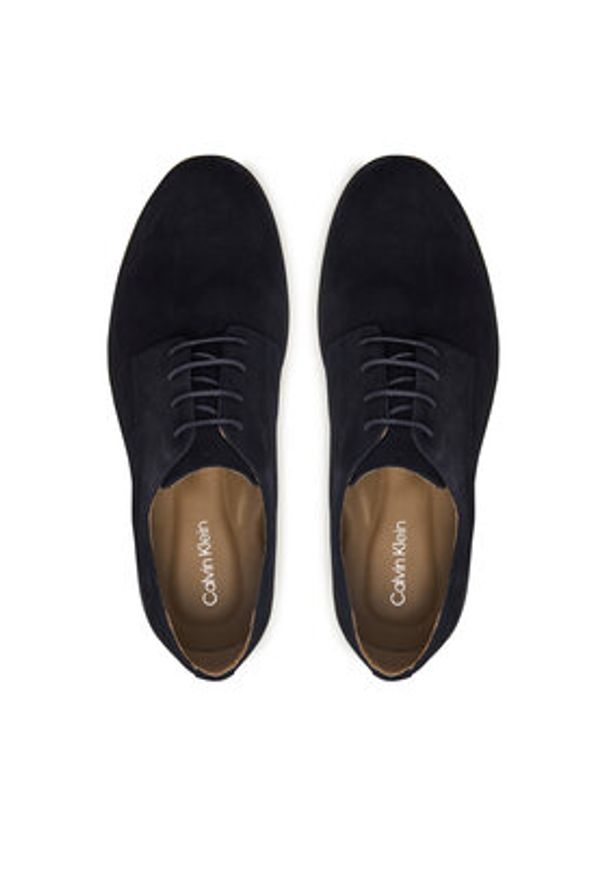 Calvin Klein Półbuty Ess Rubber Derby Su HM0HM01928 Czarny. Kolor: czarny. Materiał: zamsz, skóra