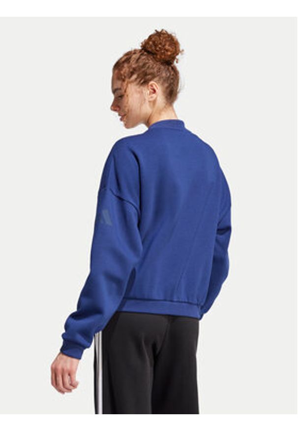 Adidas - adidas Bluza Essentials Contemporary Logo JD9968 Granatowy Loose Fit. Kolor: niebieski. Materiał: bawełna