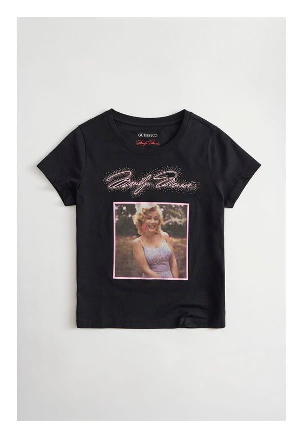 Guess T-Shirt W6BI51 K6658 Czarny Regular Fit. Kolor: czarny. Materiał: bawełna