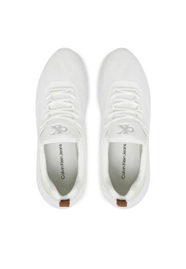 Calvin Klein Jeans Sneakersy Eva Runner Tech Knit YM0YM01293 Biały. Kolor: biały. Materiał: materiał