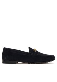 TOMMY HILFIGER - Tommy Hilfiger Mokasyny Th Chain Suede Loafer FW0FW09327 Granatowy. Kolor: niebieski. Materiał: zamsz, skóra #1