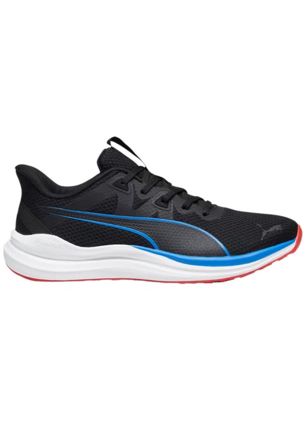 Buty do biegania męskie Puma Reflect Lite. Zapięcie: sznurówki. Kolor: wielokolorowy, niebieski, czarny. Materiał: materiał, syntetyk, tkanina. Szerokość cholewki: normalna