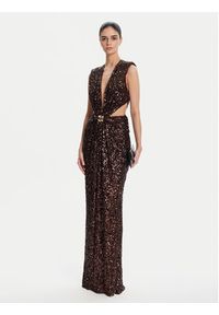 Elisabetta Franchi Sukienka wieczorowa ABR4852E2 644 Brązowy Regular Fit. Kolor: brązowy. Materiał: syntetyk. Styl: wizytowy #4