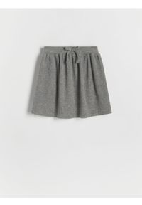 Reserved - Dzianinowa spódnica - ciemnoszary. Kolor: szary. Materiał: dzianina #1