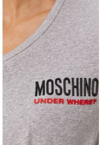 Moschino Underwear T-shirt damski kolor szary. Okazja: na co dzień. Kolor: szary. Wzór: aplikacja. Styl: casual #4