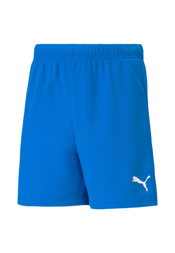 Spodenki piłkarskie dla dzieci Puma teamRISE Short Jr. Kolor: niebieski. Materiał: poliester. Styl: sportowy