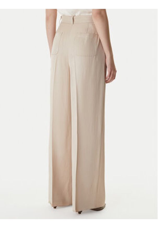 Marella Spodnie materiałowe Adito 2615131221 Beżowy Straight Fit. Kolor: beżowy. Materiał: wiskoza