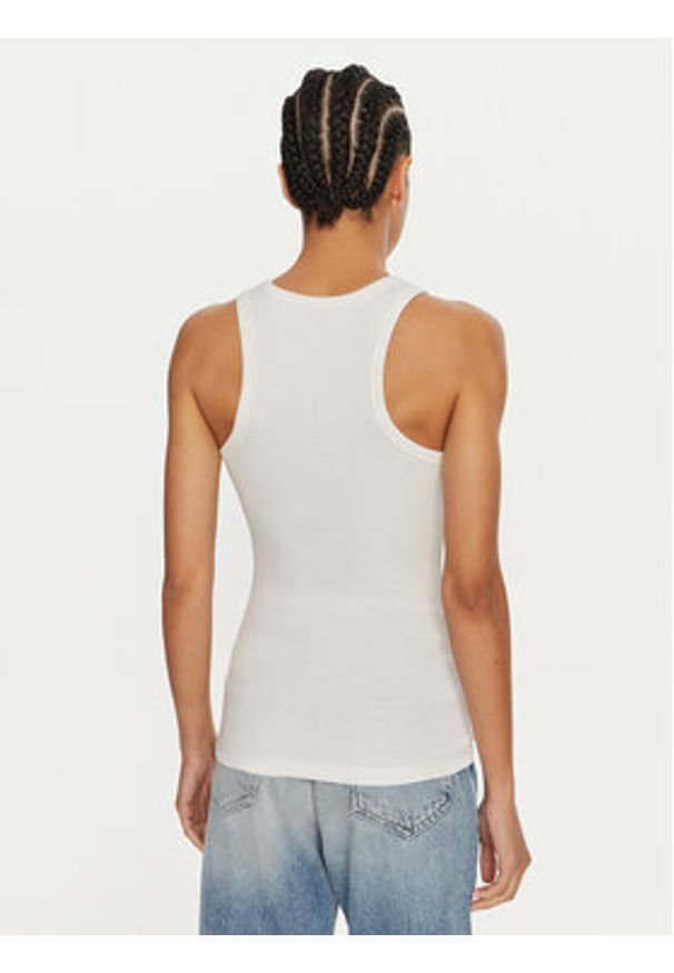 Calvin Klein Top Graphic K20K208065 Biały Slim Fit. Kolor: biały. Materiał: bawełna