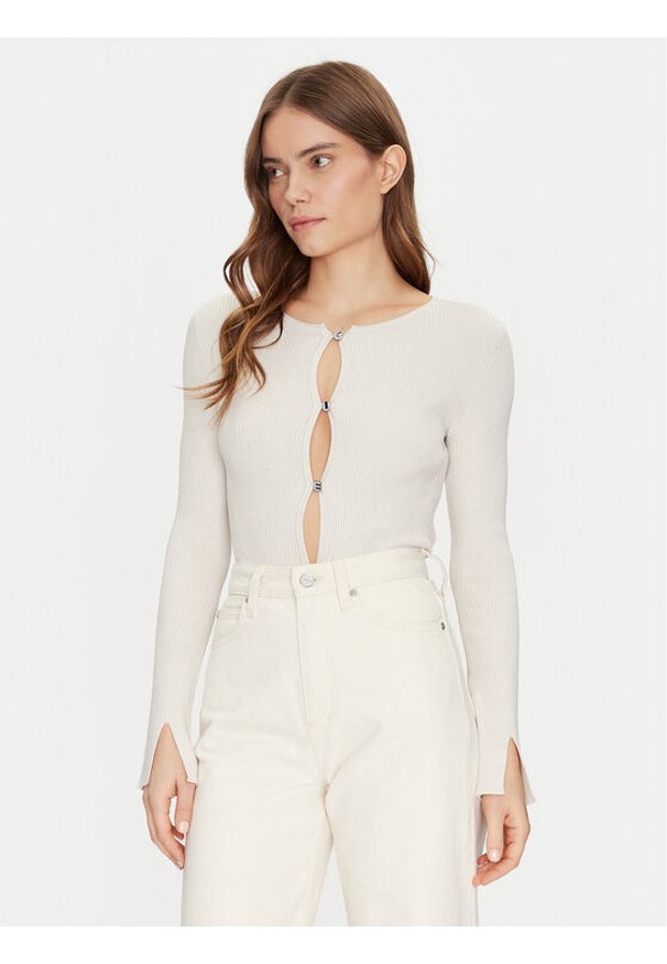 Guess Kardigan W5RR17 Z34O0 Biały Regular Fit. Kolor: biały. Materiał: wiskoza