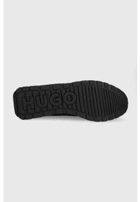 Hugo - HUGO buty Icelin 50470197 kolor czarny. Nosek buta: okrągły. Zapięcie: sznurówki. Kolor: czarny. Materiał: guma. Obcas: na platformie #5