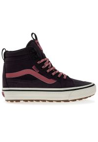 Buty damskie Vans SK8-Hi Waterproof Insulated VN000DAQ02Y1 - fioletowe. Kolor: fioletowy. Materiał: skóra, syntetyk, materiał, guma. Szerokość cholewki: normalna. Technologia: Primaloft. Sezon: jesień. Model: Vans SK8 #1