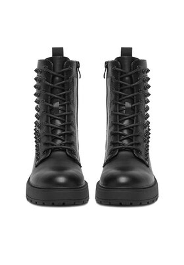 DeeZee Trzewiki 190852-3A Czarny. Kolor: czarny. Materiał: skóra