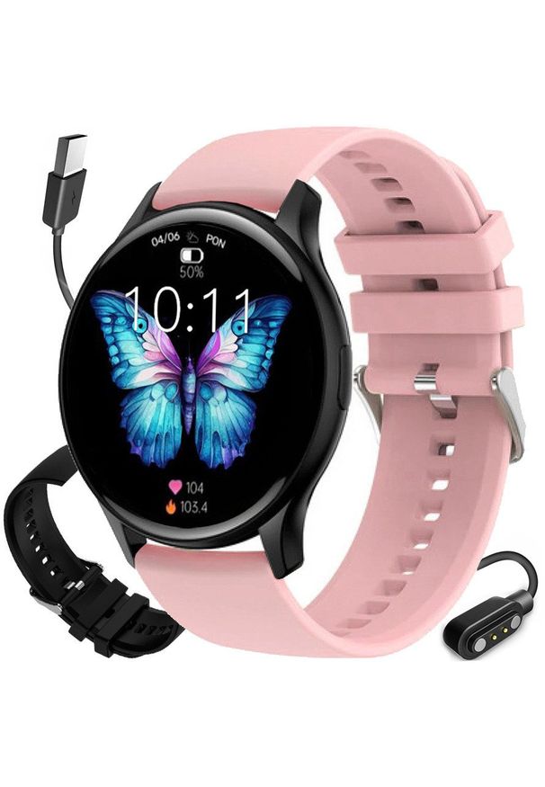 Zegarek SMARTWATCH Rubicon RNCF11 różowyf16/czarny. Rodzaj zegarka: smartwatch. Kolor: czarny