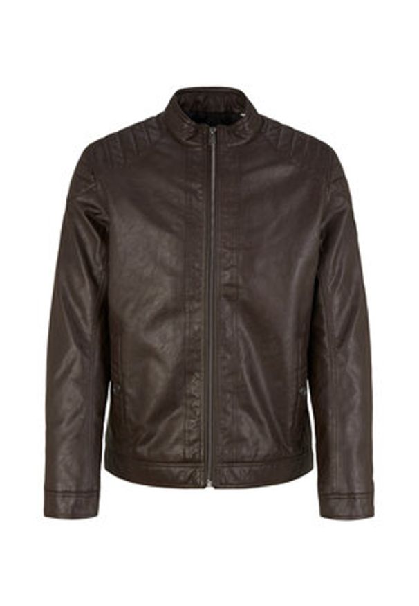 Tom Tailor Kurtka z imitacji skóry 1026337 Brązowy. Kolor: brązowy. Materiał: skóra, syntetyk