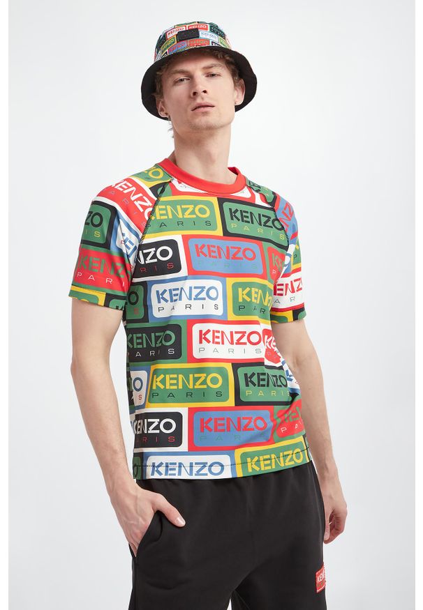 Kenzo - T-shirt męski KENZO. Materiał: tkanina. Długość rękawa: raglanowy rękaw