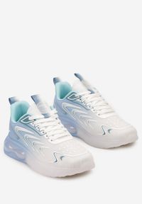 Born2be - Białe Płaskie Buty Sportowe Sneakersy ze Sznurowaniem Ozdobione Cieniowaniem Risare. Okazja: na co dzień. Kolor: biały. Materiał: dresówka. Szerokość cholewki: normalna. Wzór: aplikacja #2