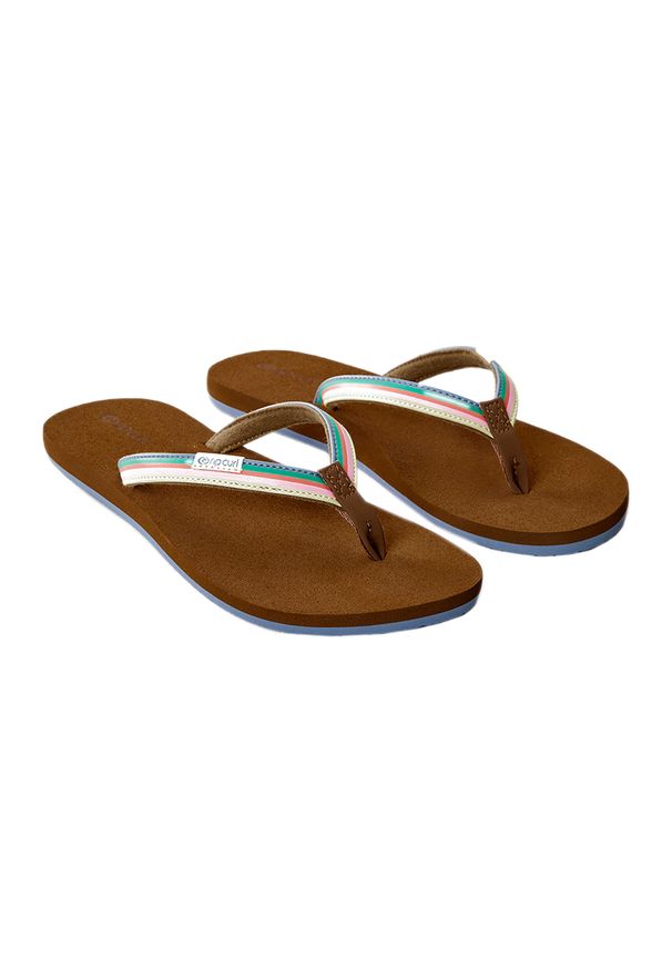 Japonki plażowe damskie Rip Curl Freedom 5272 Stripe. Okazja: na plażę. Kolor: brązowy. Styl: sportowy