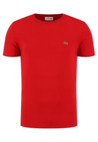 Lacoste T-Shirt TH6709 Czerwony Regular Fit. Kolor: czerwony. Materiał: bawełna