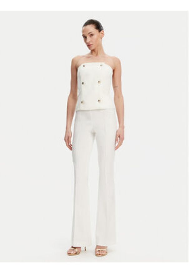 Fracomina Spodnie materiałowe FR25SVA006W51501 Écru Flare Fit. Materiał: bawełna