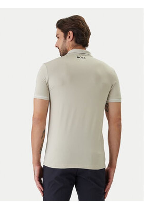 BOSS Polo Paul Pro 50506203 Beżowy Slim Fit. Typ kołnierza: polo. Kolor: beżowy. Materiał: syntetyk