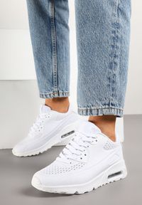 Born2be - Białe Buty Sportowe Sneakersy z Transparentną Wstawką Zulinea. Okazja: na co dzień. Kolor: biały. Materiał: jeans. Sezon: jesień, wiosna #4